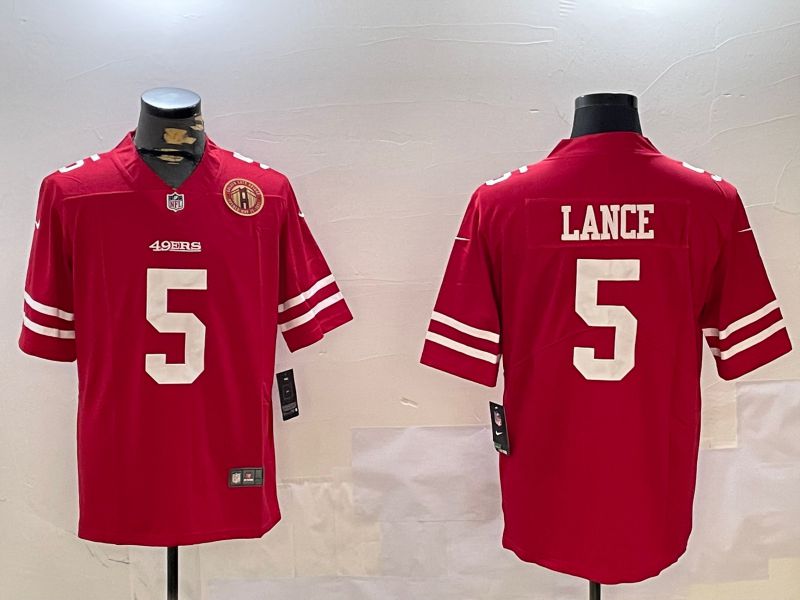 Men San Francisco 49ers #5 Lance Red Second generation 2024 Nike Limited NFL Jersey style 10->san francisco 49ers->NFL Jersey